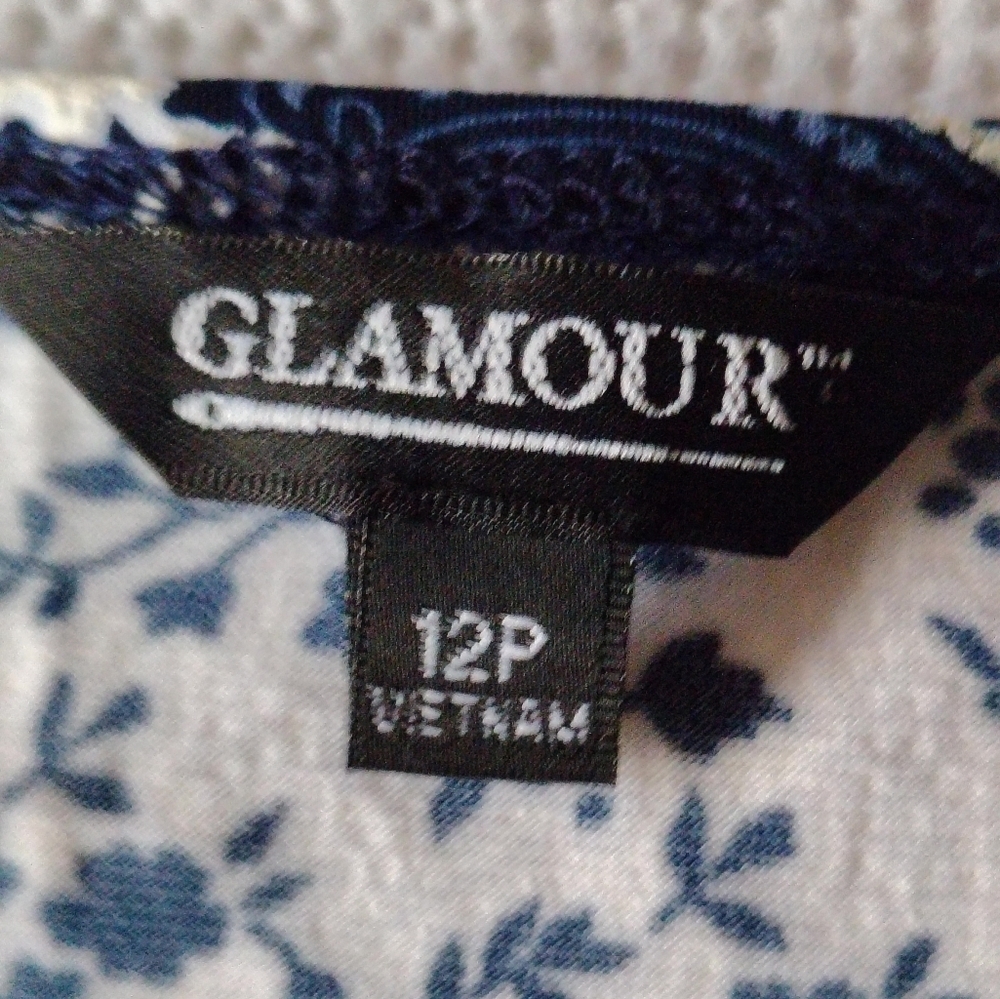 Glamour Blue Paisley Dress Size 12P - Picture 10 of 12
